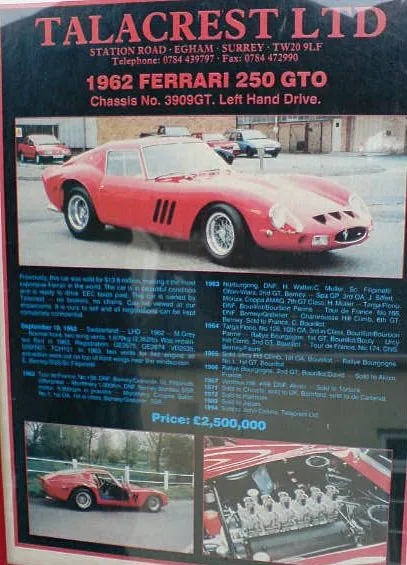 A good sum for a Ferrari 250 GTO